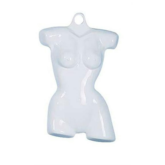 SSWBasics Economy Female White Shapely Plastic Torso Form - Fits Women’s Sizes 5-10- Sleek Plastic Torso Mannequin for Retail Display