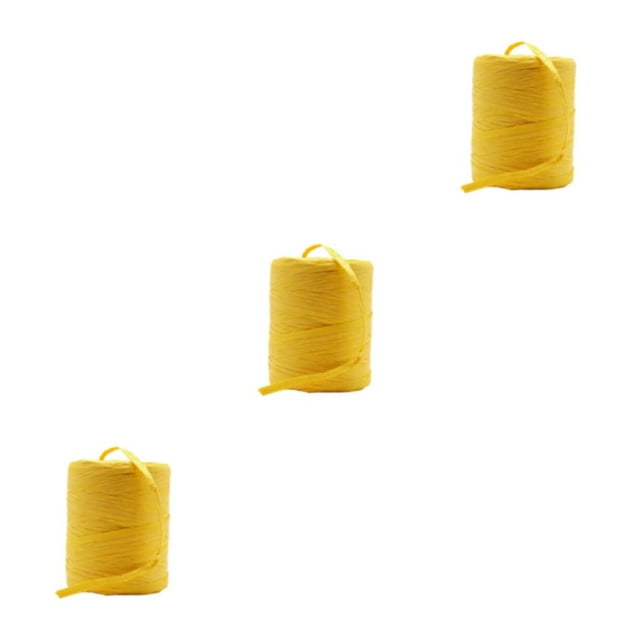 Thinsony Natural Paper Ribbon For Wonderful DIY Projects Creative Easy To Wide Application Solid Crochet Yarn yellow 3Set
