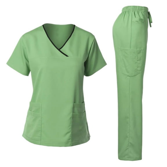 Medical Uniform Women's Scrub Set Stretch Soft Y-Neck Top Pants Hospital Pet Clinic Doctor Costume