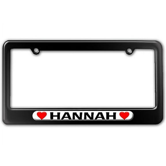 Hannah Love with Hearts License Plate Frame