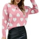 thumbnail image 5 of Suéter De Corazón De San Valentín, Suéter De Punto De Corazón Dulce Y Elegante, Cómodo Y Suave Para Mujer Para El Día A Día, 5 of 6