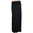 thumbnail image 2 of ToBeInStyle Women's Premium Rayon-Blend Relaxed Fit Maxi Skirt - Black - Small, 2 of 7