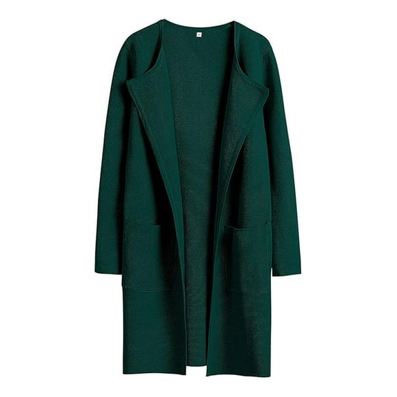 Fall/Winter Saving! srobpty Women's Long Sleeve Cardigan Jacket, Women Casual Pockets Printed Long Sleeve Jacket Plaid Coat Green, S