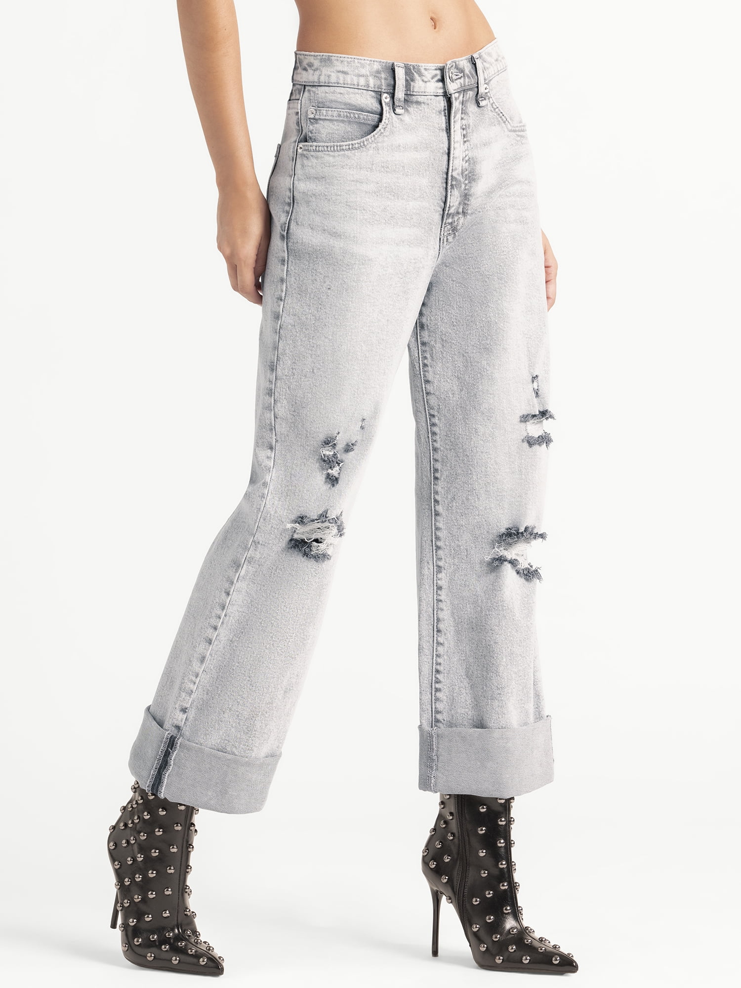 Jessica Simpson Women's and Women's Plus Zinnia Boyfriend Jeans, 25" Inseam, Sizes 2-24