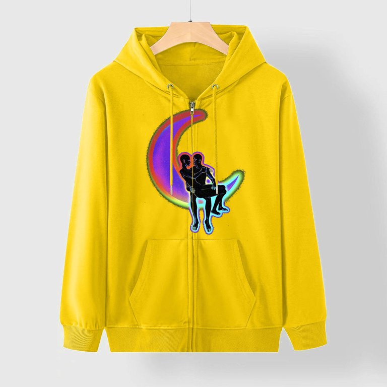 fluorescent zip up hoodie