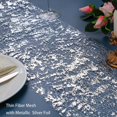 thumbnail image 5 of Holzlrgus Silver Table Runner, Sequin Glitter Foil Metallic Silver Thin Mesh Table Runner Roll 11"x108", Silver Table Decorations for Wedding, Birthday Party, Christmas, 5 of 7