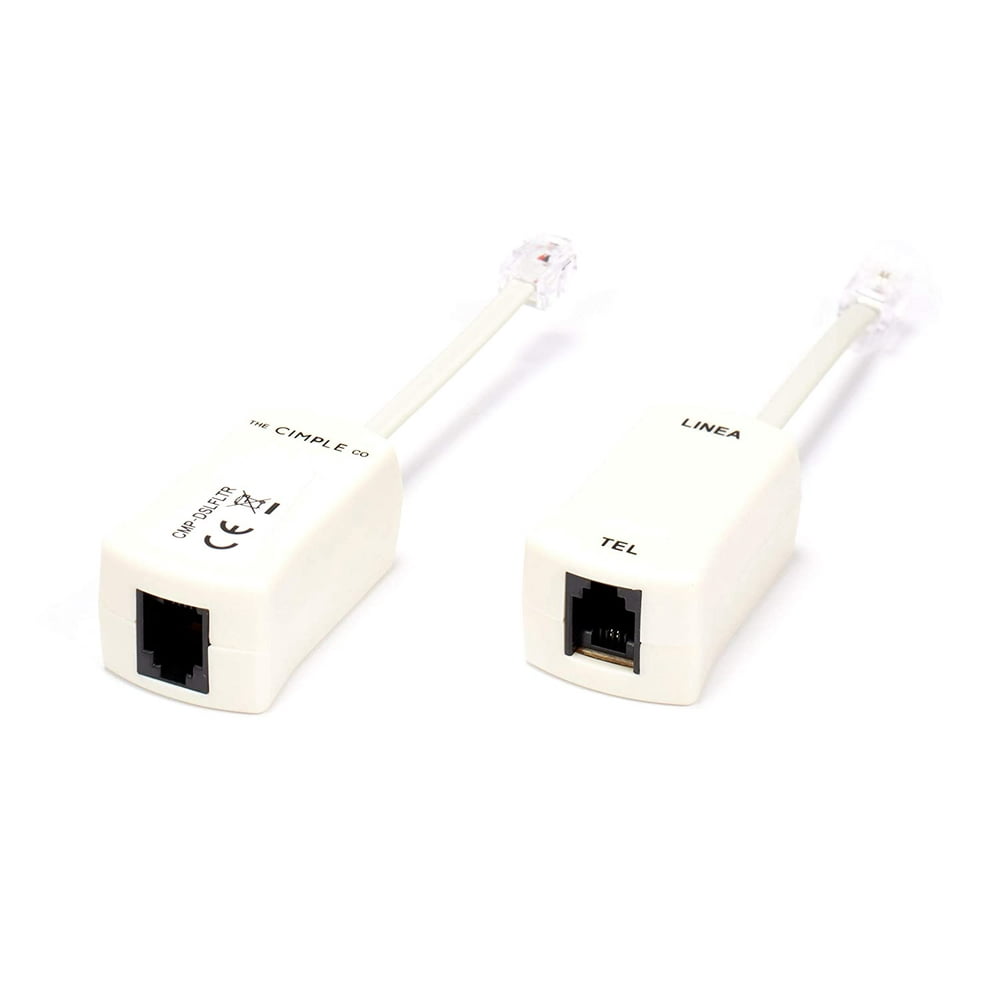 THE CIMPLE CO DSL Phone Line Filter 2 Pack Ivory Reduce Digital