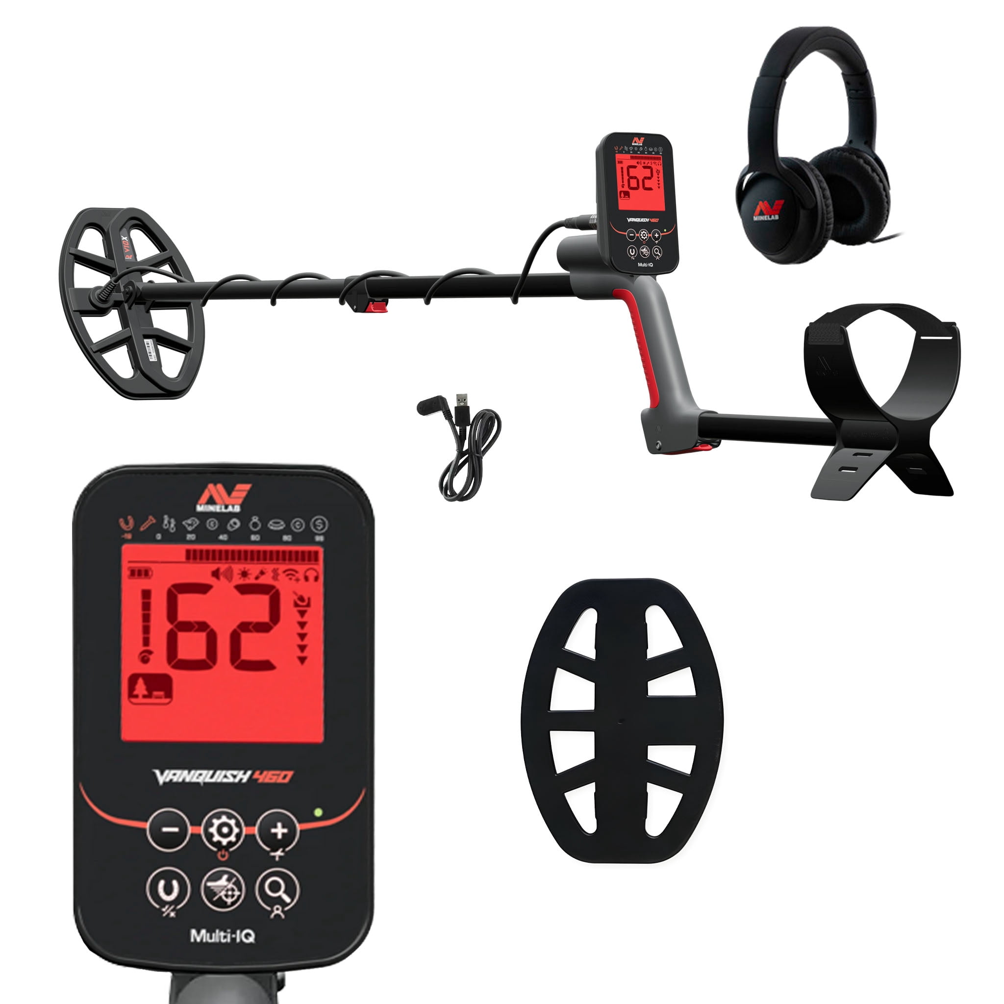Minelab VANQUISH 460 Waterproof Multi-Frequency Metal Detector with PRO-FIND 35 Pinpointer and Adventure Pack