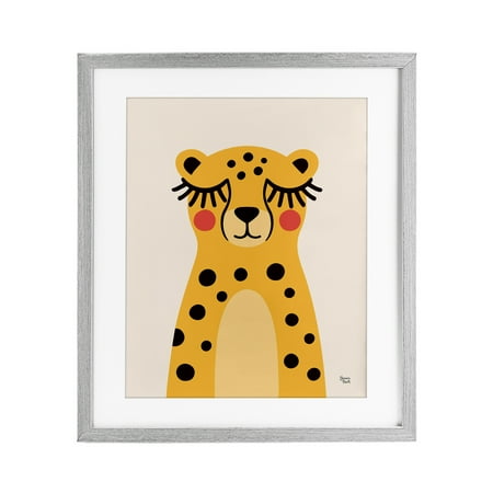 Stupell Industries Yellow Cheetah Smile Gray Framed Print Under Glass design by Jessica Beck 21 x 17 Stupell Industries Yellow Cheetah Smile Gray Framed Print Under Glass design by Jessica Beck 21 x 17