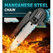 YAHHU 6 Inch Mini Cordless Chainsaw, Handheld Electric Chain Saw with 2 Batteries and 2 Chains for Tree Trimming and Wood Cutting