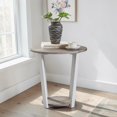 thumbnail image 2 of GZXS 20" Round End Table with Lower Storage Shelf, Modern MDF Side Table/Nightstand, Versatile for Living Room/Bedroom, Gray & White, 2 of 7