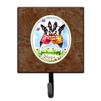 Carolines Treasures 7015SH4 Hugs Boston Terrier Leash or Key Holder 7Hx4.25W multicolor
