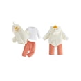 thumbnail image 2 of RUINIXCW Newborn Baby Girl Boy Duck Costume Infant Halloween Animal Costume Fall Winter Outfit Fleece Hooded Romper Long Sleeve T Shirt Pants Set, 2 of 10