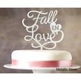 thumbnail image 1 of Printtoo Fall In Love Wedding Cake Topper Personalized Glitter Cake Topper Cake Decoration Option Available 6-7 Inches Wide, 1 of 1