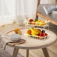thumbnail image 4 of Tuphregyow Detachable 2-Tier Metal Wire Fruit Basket Stand for Kitchen Counter - Bread, Vegetable, and Produce Storage Bowl Holder White, 4 of 6