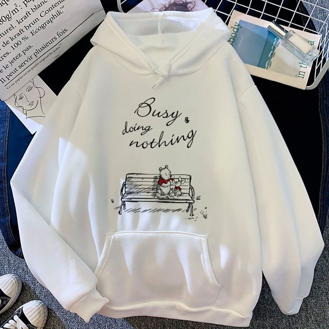Sudadera con capucha de dibujos animados de Disney para mujer, ropa de calle con estampado de oso Kawaii, Winnie The Pooh, Harajuku, Y2K, años 90