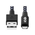thumbnail image 5 of Eaton Tripp Lite Series Heavy-Duty USB-A to Lightning Sync/Charge Cable, MFi Certified - M/M, USB 2.0, 6 ft. (1.83 m) - Lightning cable - USB male to Lightning male - 6 ft - black, white, 5 of 5