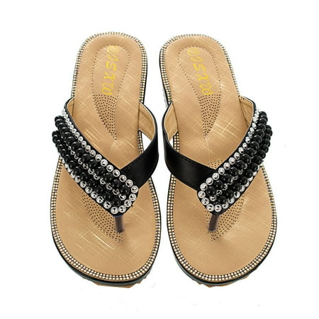 

XIAQUJ Slippers with Pinched Toe Herringbone Sandals for Women Foreign Trade Large Size Women Sandals Sandals for Women Black 7.5(39)
