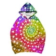 thumbnail image 5 of Hoodies for Women Tie-Dye Graphic Hoodies Star Print Hoodie Drawstring Sweatshirts Pocket Pullover S, 5 of 5