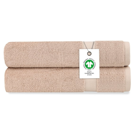 A1 Home Collections LLC Delara Organic Cotton Luxuriously Plush Hand Towel Pack of 2 |GOTS & OEKO-TEX Certified |650 GSM Long Staple | Quick Dry &