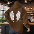 thumbnail image 2 of KKBOTIVE Mens Fashion Angel Wing Printed Hoodies Casual Long Sleeve Hooded Pullover for Men's Fall Winter Streetwear Coffee Size: M, 2 of 4