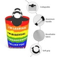thumbnail image 2 of DouZhe 50L Rectangular Laundry Basket, LGBT Rainbow Slogan Prints Waterproof Foldable Laundry Hamper with Aluminum Handles, 2 of 6