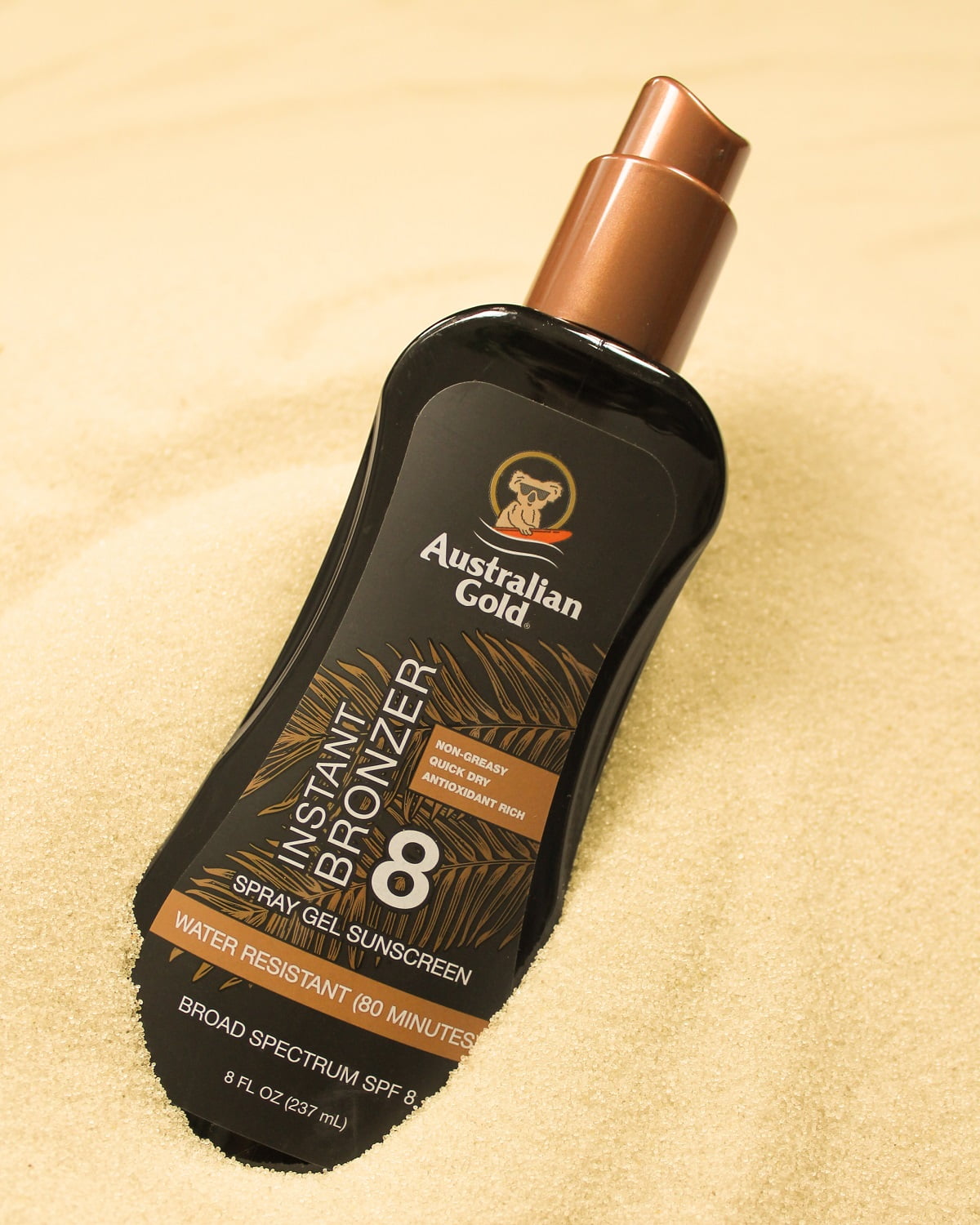 (6 pack) Australian Gold Spray Gel Sunscreen with Instant Bronzer, SPF 8