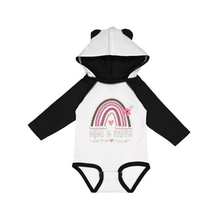 

Inktastic Mimi and Pappy Love Me Rainbow Gift Baby Girl Long Sleeve Bodysuit