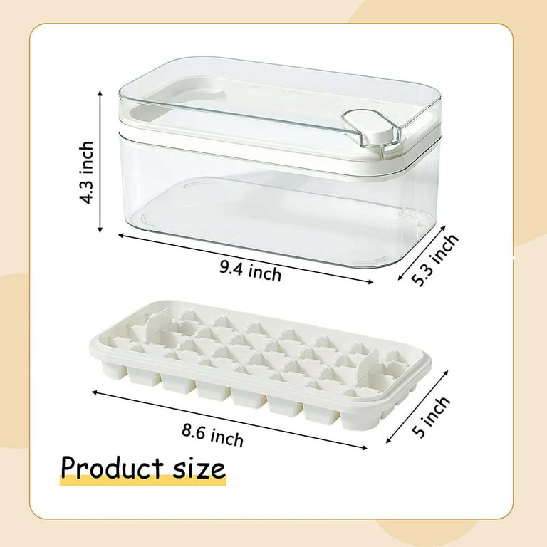 Ice Cube Mold Tray with Lid and Bin 2 Pack Ice Cube Trays for Freezer 64  Pcs