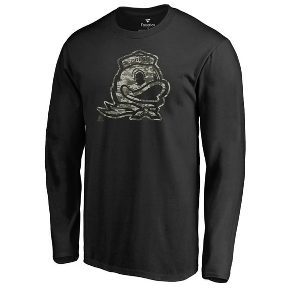 Men's Black Oregon Ducks Cloak Long Sleeve T-Shirt