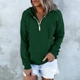 thumbnail image 2 of Gibobby Divertidas Sudaderas para Adolescentes Womens Daily Long Casual Down For Womens Pocket Sudaderas con capucha Pullover Manga Botón V Sudaderas con cordón Cuello de mujer （Verde， M), 2 of 5