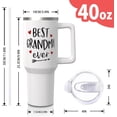 thumbnail image 3 of Best Grandma Ever Gifts 40oz Tumbler with Handle and Lid Straw, Unique Gift from Granddaughter Grandson, Great Grandma Mother Birthday Present Mug Cup Water Bottle, 3 of 6