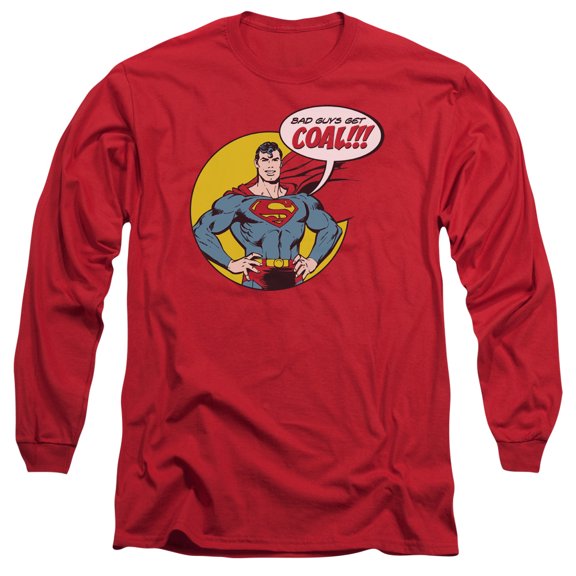 DC Comics Coal Long Sleeve Adult 18/1 T-ShirtRed