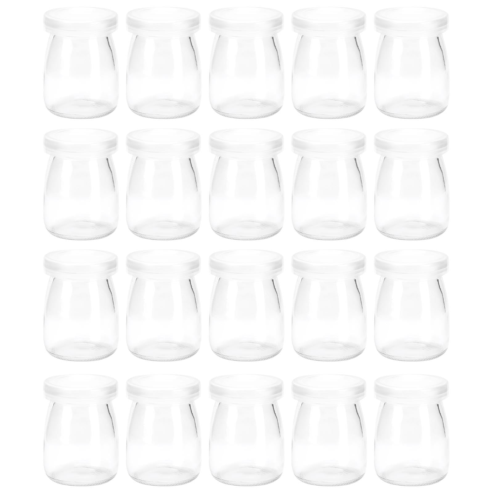 Hemoton 10pcs Mini Mousse Cup Mini Glass Bottle with Lid Glass Yogurt  Bottle Glass Containers with Lids Tasting Cup Appetizer Cup Cute Small  Yogurt