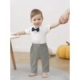 thumbnail image 2 of CARETOO Baby Boy Clothes Suits Gentleman Outfits Short Sleeve Romper Shirts Vest Pants Bowtie 3-24M, 2 of 4