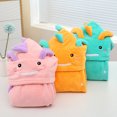 thumbnail image 4 of Toalla de baño para niños con diseño de dinosaurio pequeño, bonita y suave, absorbente, bata de baño para bebé, capa con capucha, 4 of 5