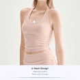 thumbnail image 5 of VYANTA Women's Pink Halter Crop Tank Top, Open Back, Slim Fit, 5 of 10