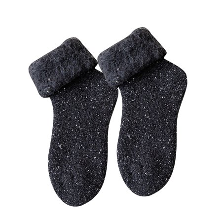 

YDKZYMD Wonmens Mid Crew Socks Thick Fleece Lined Solid Socks