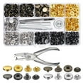 thumbnail image 1 of ZheElen 120 Pcs/set Leather Snap Fasteners Kit Clothes Jackets Jeans Metal Button Snaps Press Studs, 1 of 9