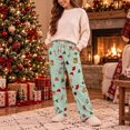 thumbnail image 6 of Hvogkswy Christmas Pajama Pants for Women Winter Drawstring High Waist Fleece Sleep Pants Holiday Loungewear Trousers with Pockets, 6 of 8
