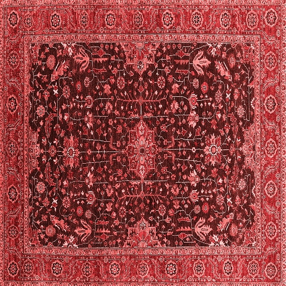 Ahgly Company Indoor Square Oriental Red Traditional Area Rugs, 5' Square
