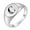 Silver C, variant on Mens Womens Stainless Steel 12MM Round Simple 26 Initials Alphabet Flower Personality Trend Wedding Rings Silver U Size 5