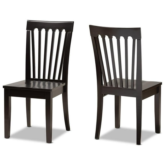 Bowery Hill Brown Finished Wood 2-Piece Dining Chair Set
