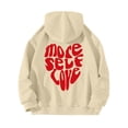 thumbnail image 2 of Winter Savings Clearacne Zip up Hoodie Women Women's Long Sleeved More Self Love Letter Printed Hoodie Hoodie Hoodie, 2 of 6