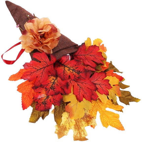 FOMIYES Rustic Maple Leaf Autumn Multi-Color Gnome Door Wreath Decoration