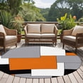 thumbnail image 5 of Orange Black Grey Round Area Rug 5 FT, Non Slip Bedroom Area Rug, Middle Century Irregular Geo Abstract Art Washable Soft Circular Carpet Floor Mat for Kitchen Dining Room Foyer Balcony Dorm, 5 of 9