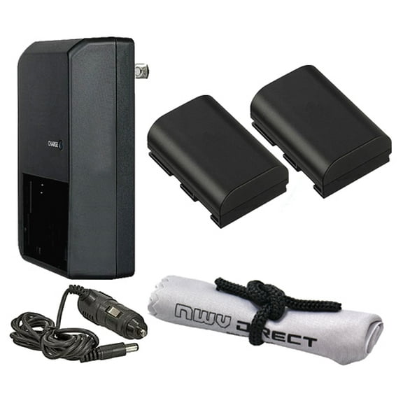 Canon EOS R High Capacity 'Intelligent' Batteries (2 Units)   AC/DC Travel Charger   Nwv Direct Microfiber Cleaning Cloth.