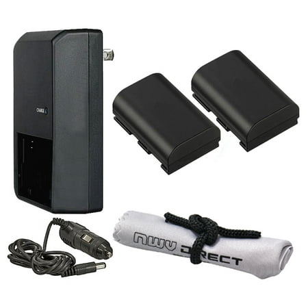 Canon XC10 High Capacity 'Intelligent' Batteries (2 Units) + AC/DC Travel Charger + Nw Direct Microfiber Cleaning Cloth.