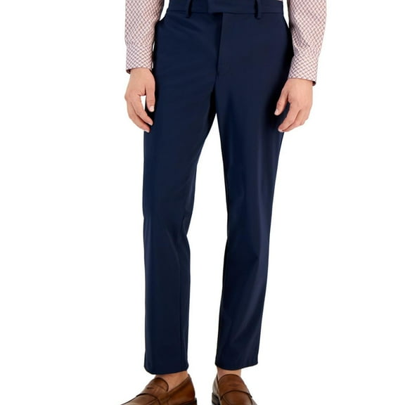 Alfani Mens Stretch Suit Dress Pants Slacks, Blue, 32W x 31L