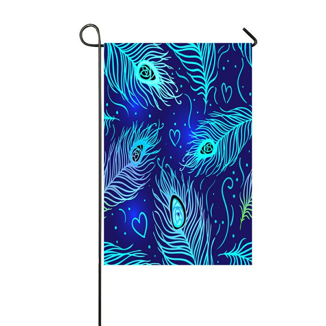ABPHQTO Plumas de pavo real colorido hogar al aire libre jardín bandera casa Banner 30x45 cm